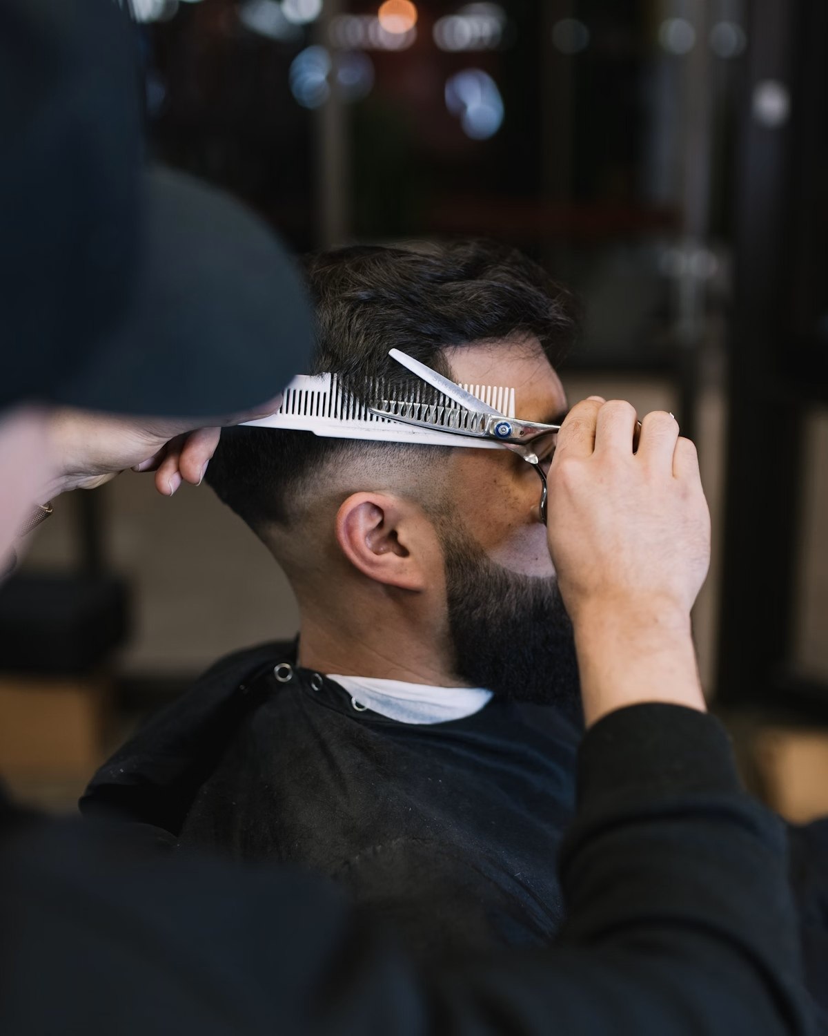 Barbering in progress