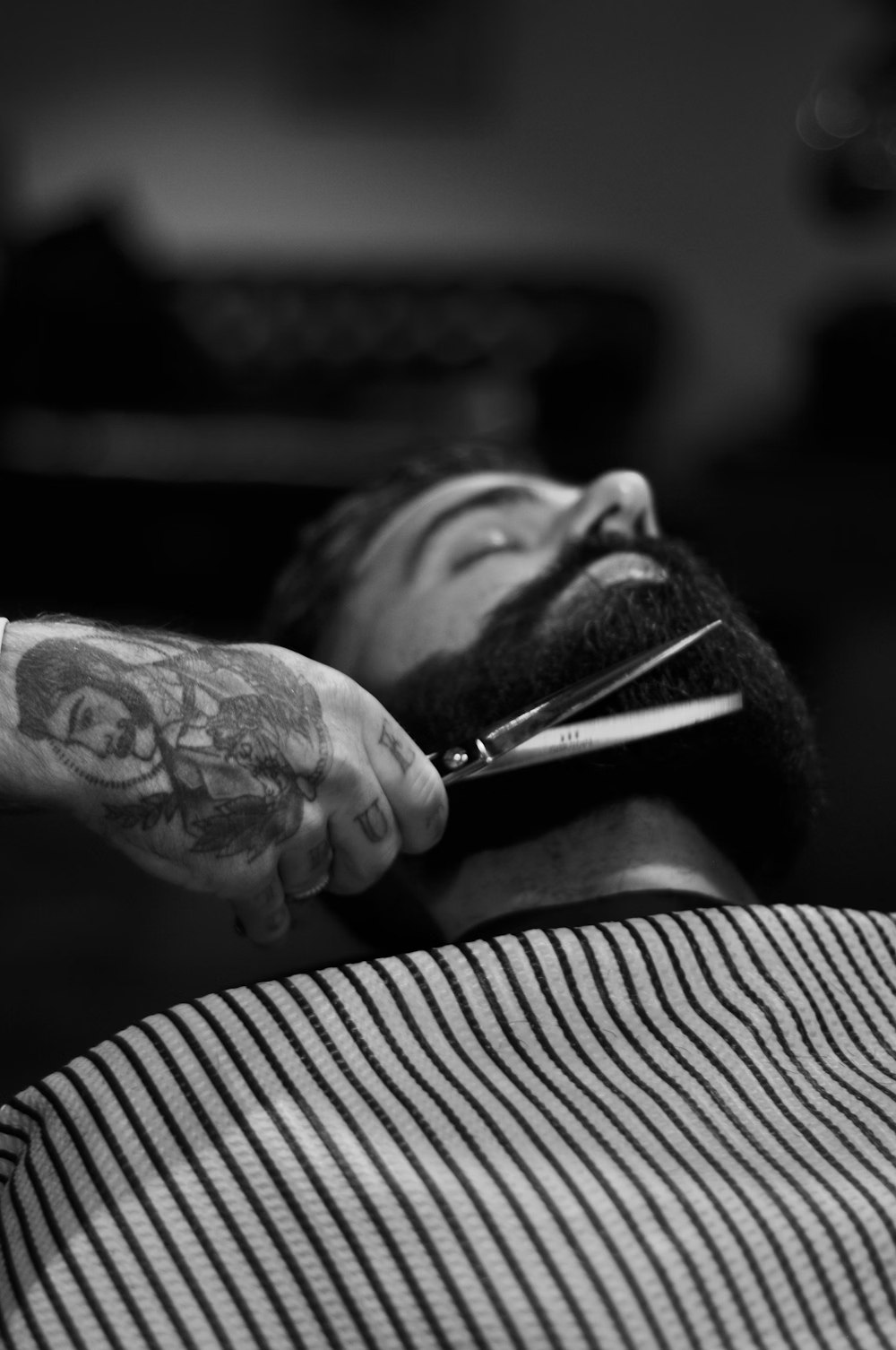 Client leaving the chair